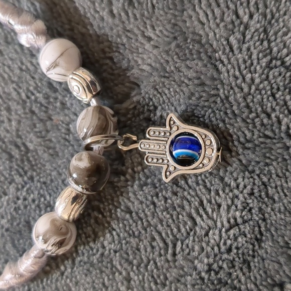 Evil Eye 3 bracelet lot silver grey - Picture 3 of 7